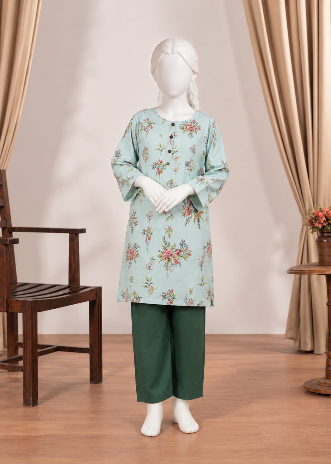 PyariPoshak Girls Exclusive Printed 2 Piece Suit – Modern Classic Look