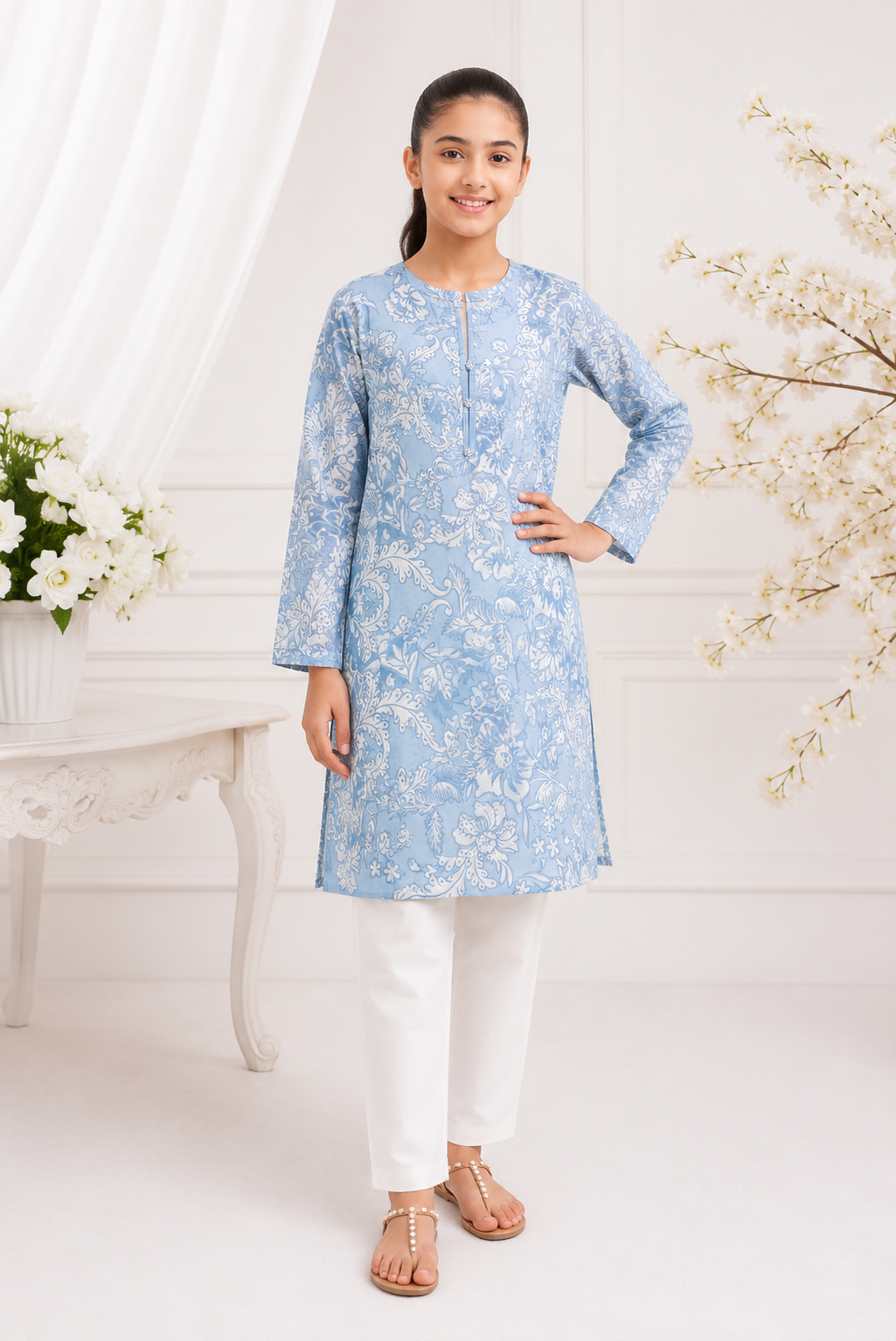 PyariPoshak Girls Exclusive Printed 2 Piece Suit – Modern Classic Look