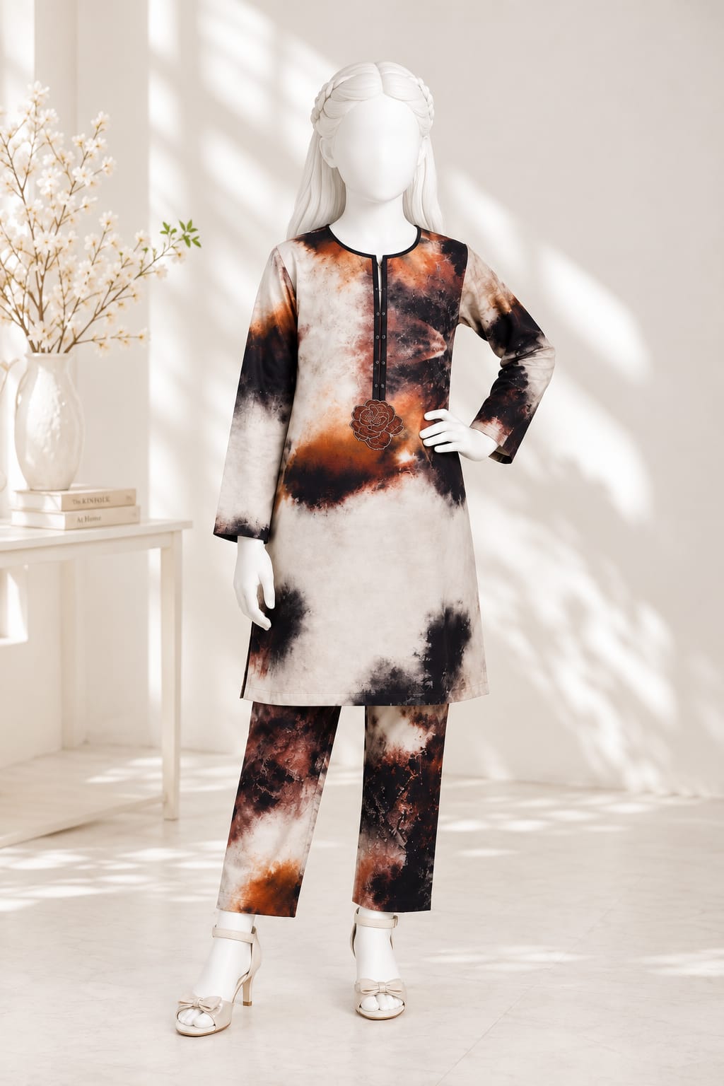 PyariPoshak Girls Exclusive Printed 2 Piece Suit – Modern Classic Look