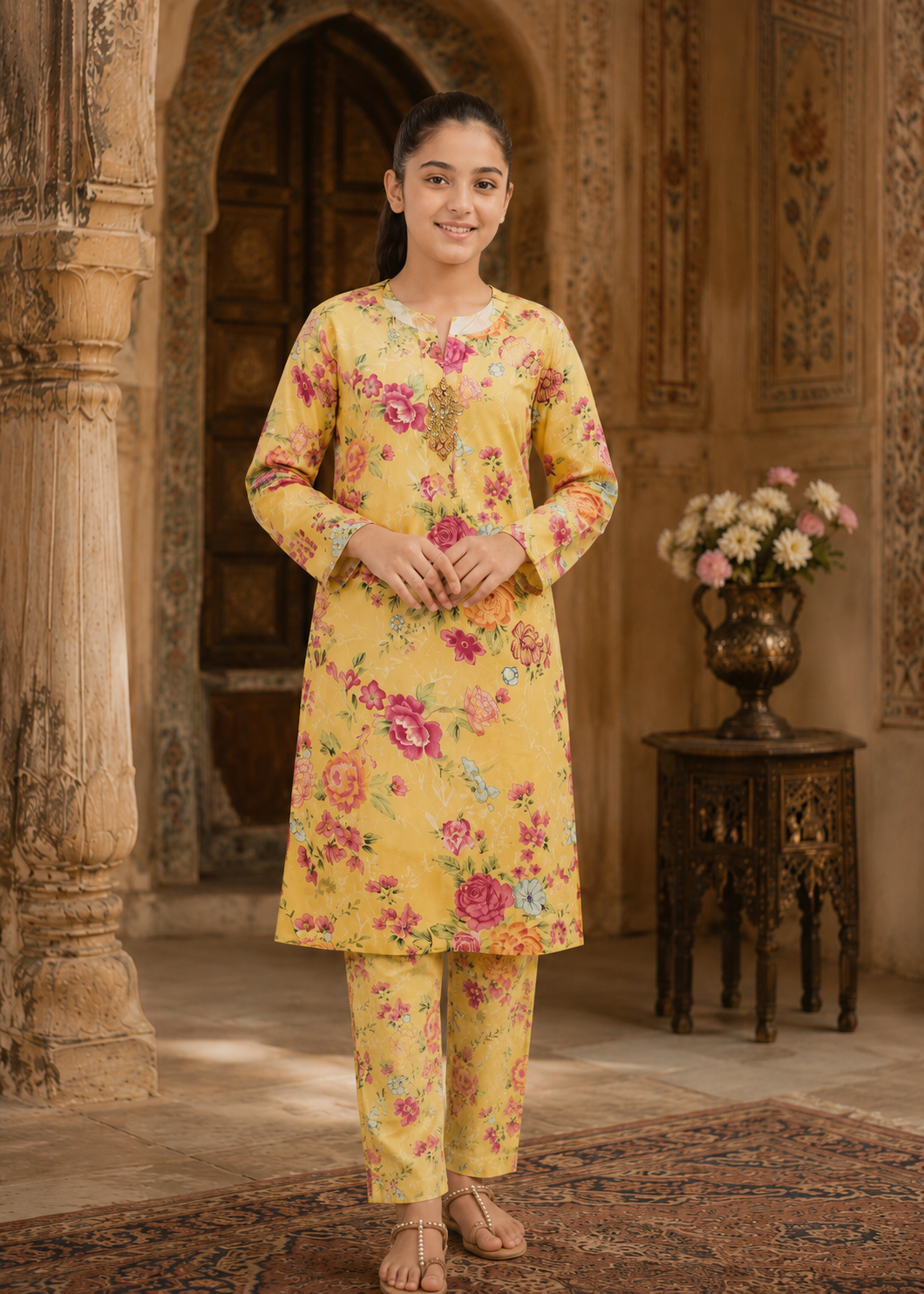 PyariPoshak Girls Exclusive Printed 2 Piece Suit – Modern Classic Look