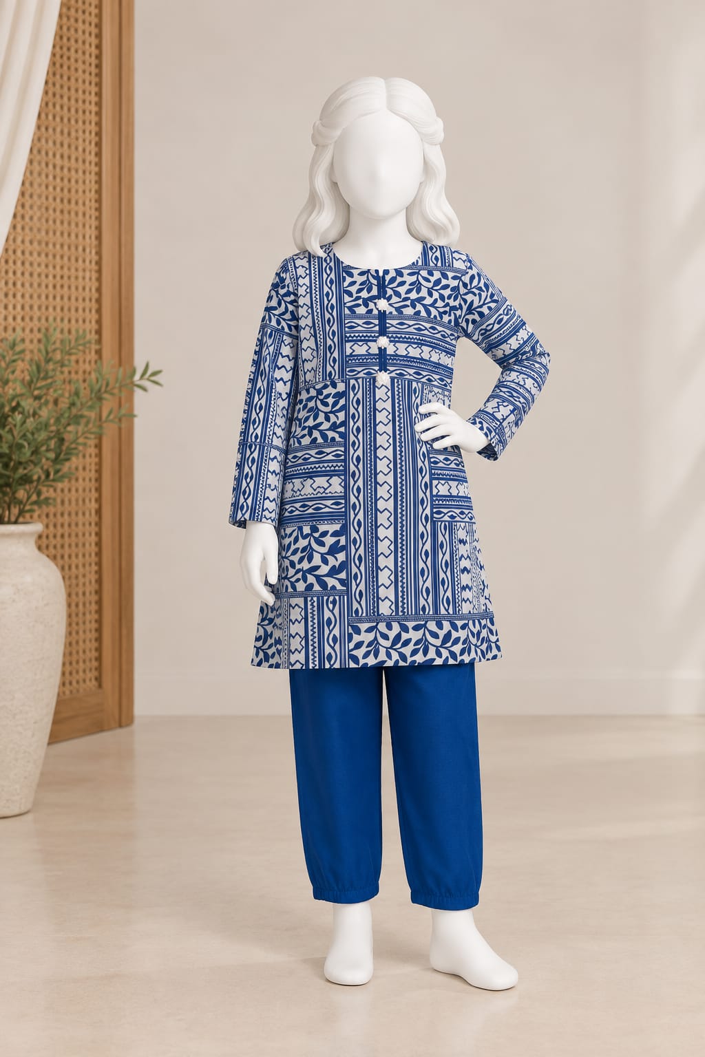 PyariPoshak Girls Exclusive Printed 2 Piece Suit – Modern Classic Look