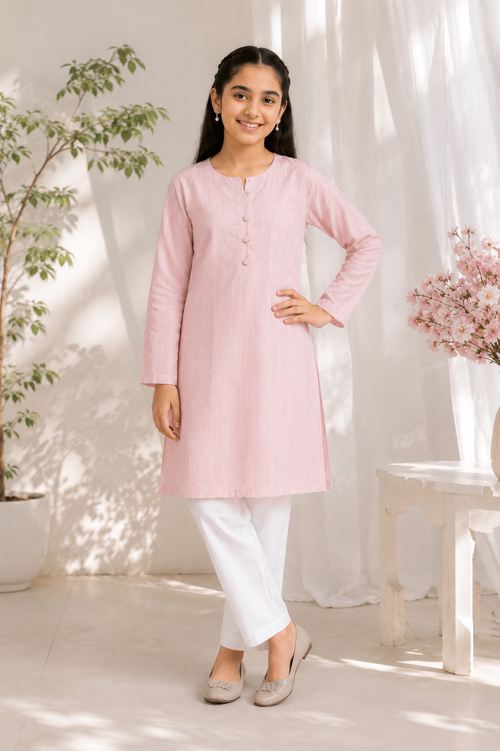 PyariPoshak Girls Exclusive Printed 2 Piece Suit – Modern Classic Look
