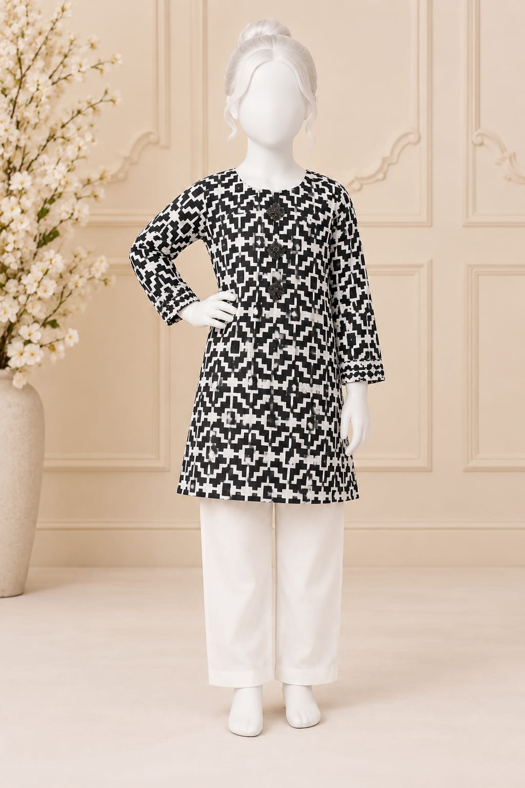 PyariPoshak Girls Exclusive Printed 2 Piece Suit – Modern Classic Look