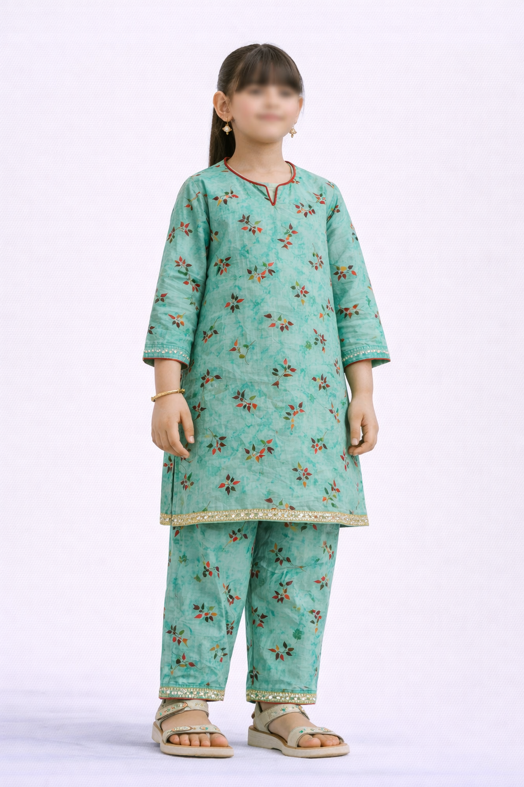 PyariPoshak Girls Exclusive Printed 2 Piece Suit – Modern Classic Look