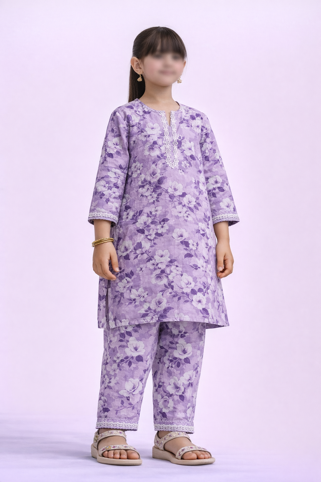PyariPoshak Girls Exclusive Printed 2 Piece Suit – Modern Classic Look