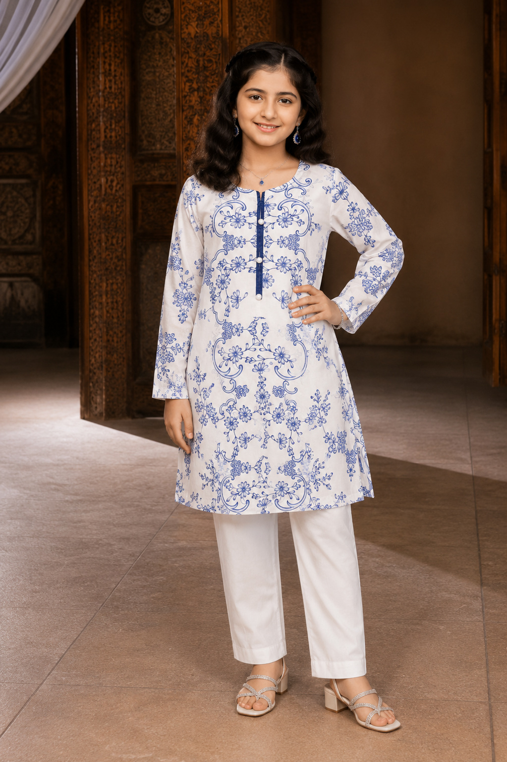 PyariPoshak Girls Exclusive Printed 2 Piece Suit – Modern Classic Look
