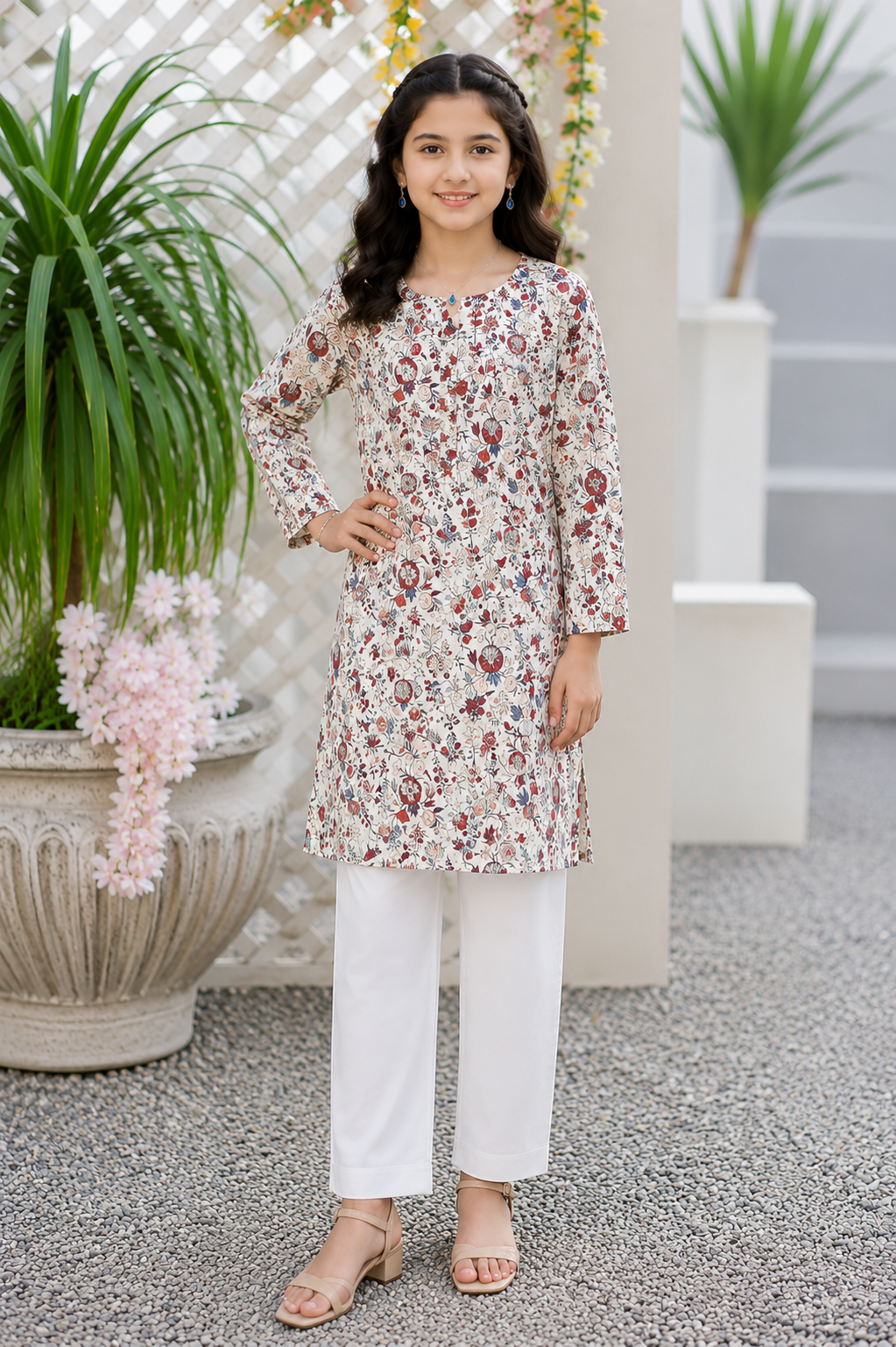 PyariPoshak Girls Exclusive Printed 2 Piece Suit – Modern Classic Look