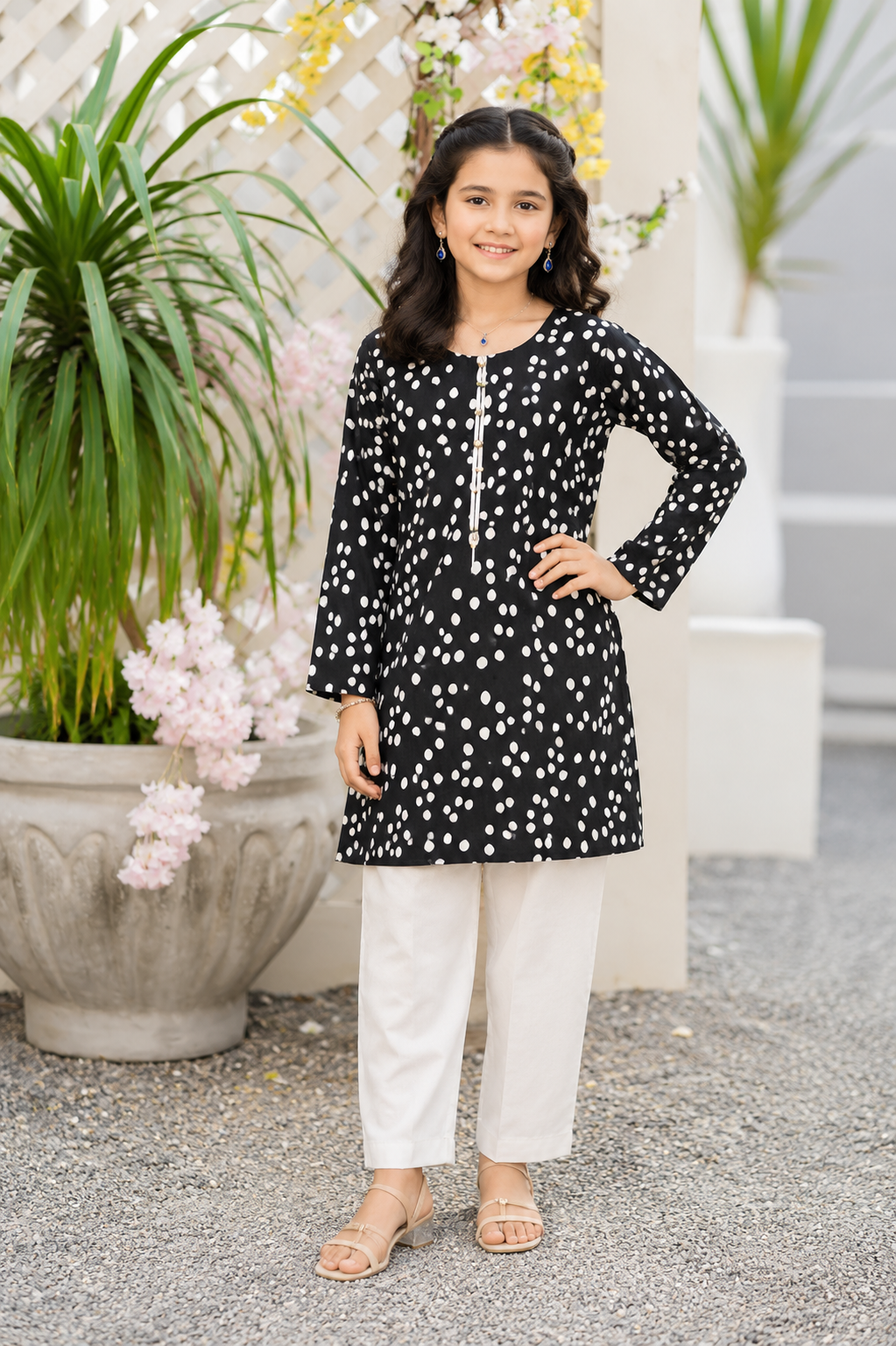 PyariPoshak Girls Exclusive Printed 2 Piece Suit – Modern Classic Look