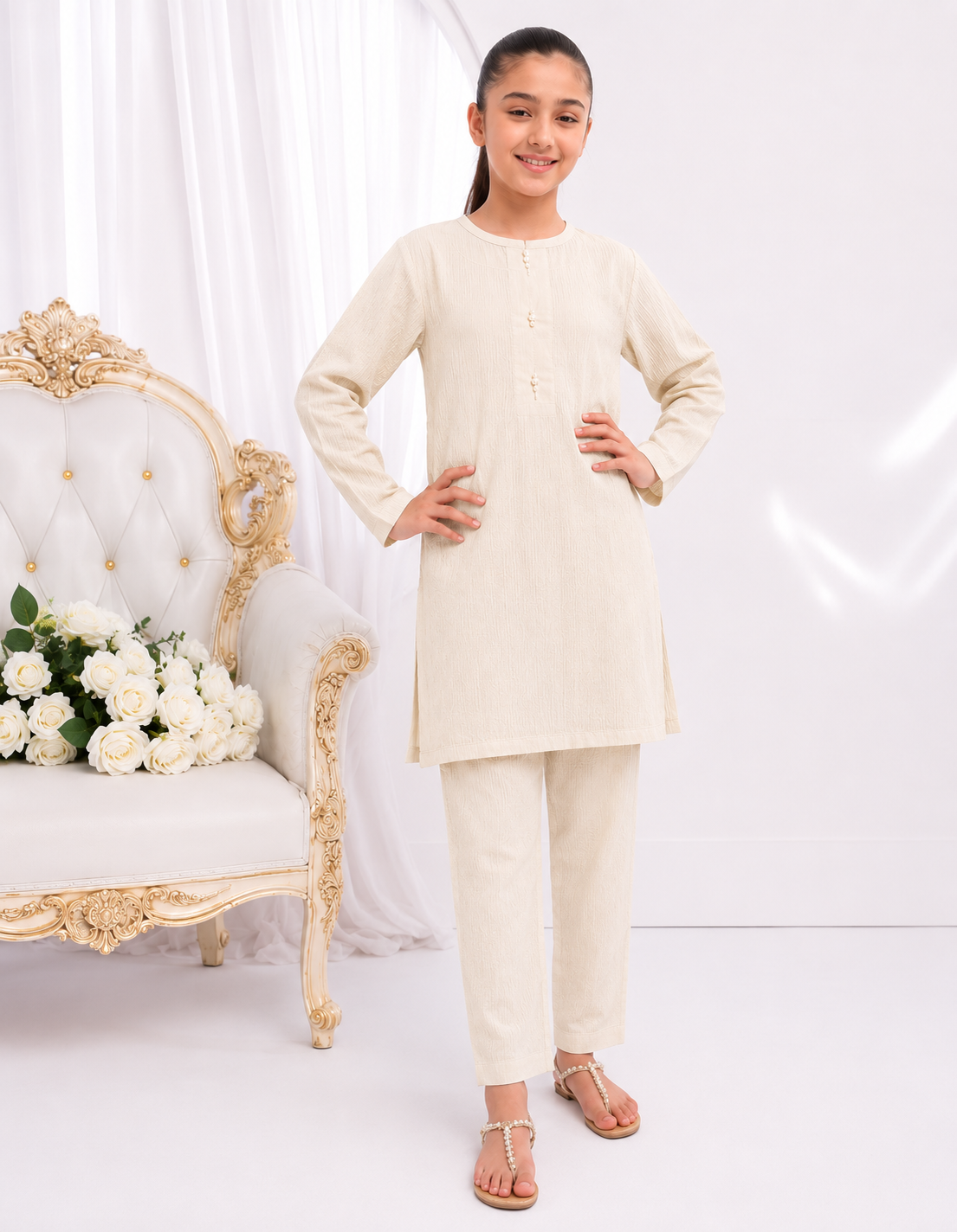PyariPoshak Girls Exclusive Printed 2 Piece Suit – Modern Classic Look