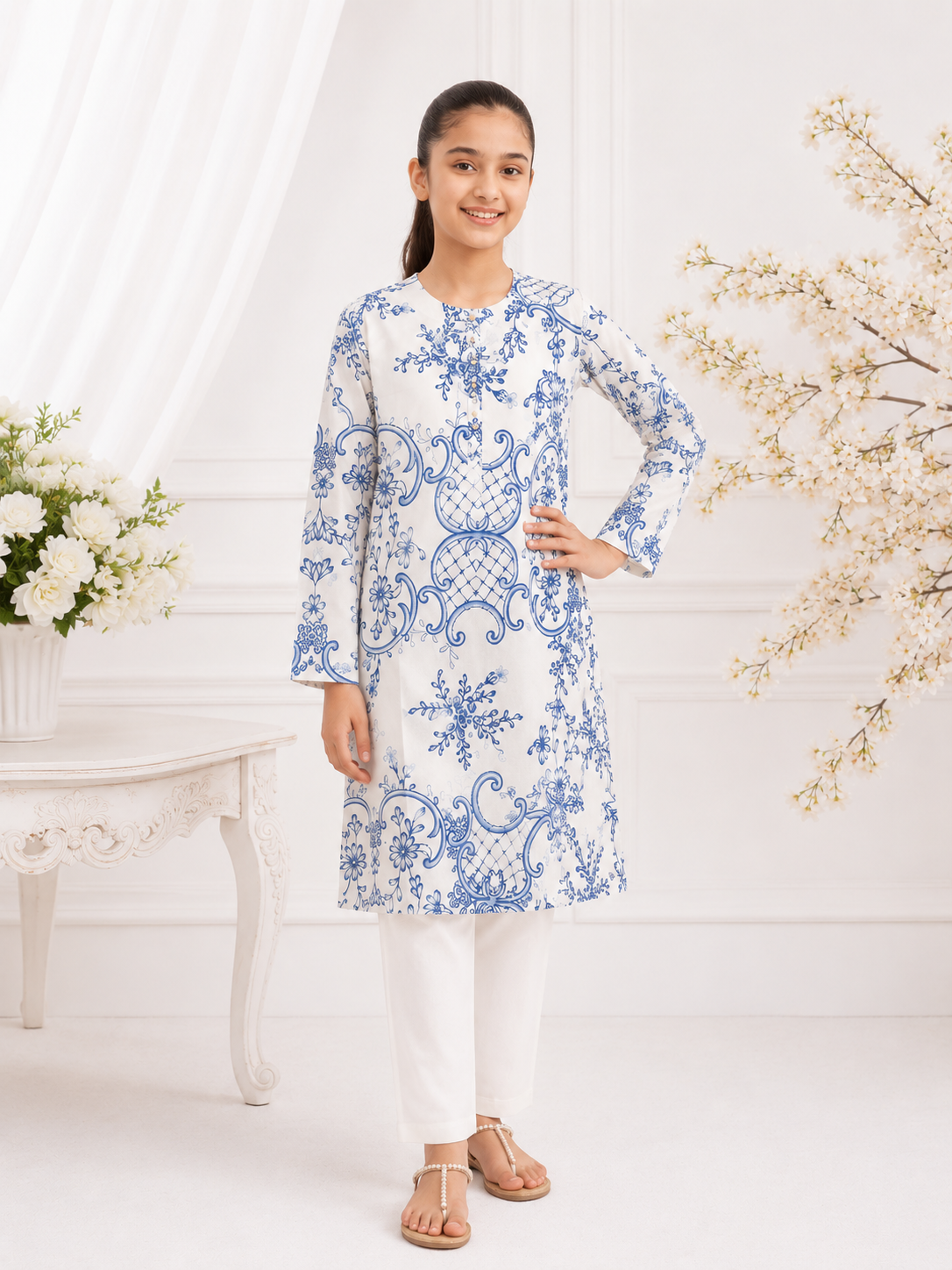 PyariPoshak Girls Exclusive Printed 2 Piece Suit – Modern Classic Look